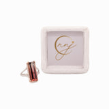 Brielle Solid 14k Gold Bi-Color Tourmaline Ring with Natural Diamond Accents, 20x7mm