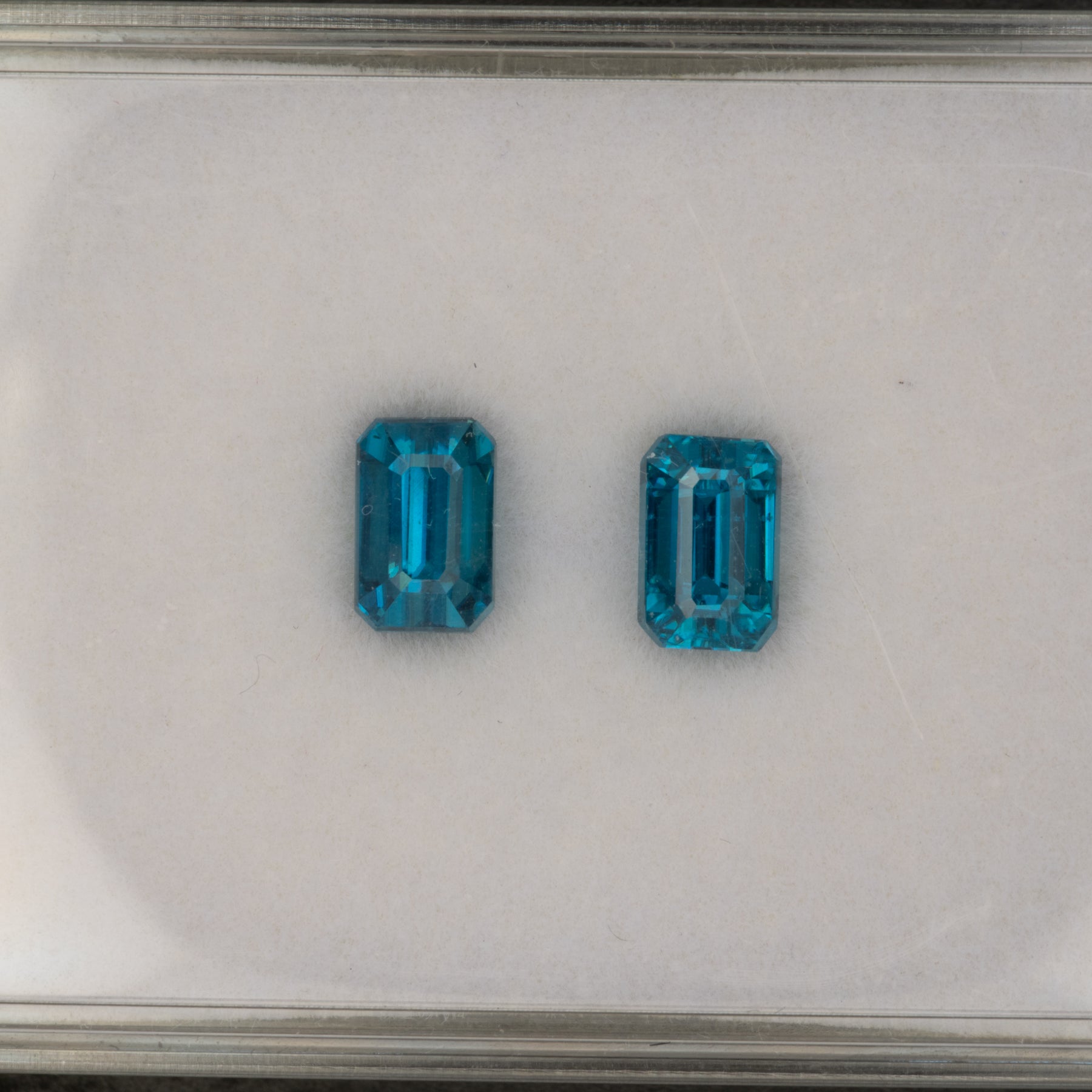 natural cambodian blue zircon emerald cut loose gemstone