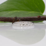 14K white gold natural diamond band ring, minimalist stackable