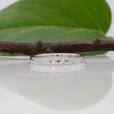 14K white gold natural diamond band ring, minimalist stackable