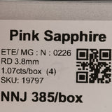 0.26 carat natural pink sapphire round 3.8mm loose gemstone – view 2