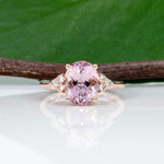 14K rose gold Cor de Rosa morganite ring with diamond accents