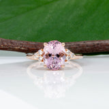 14K rose gold Cor de Rosa morganite ring with diamond accents