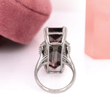 Love 14k White Gold Bi-Color Tourmaline  and Diamond Ring| EM 29.7x10mm