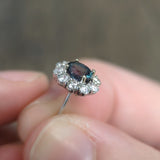 Katie 14K White Gold Alexandrite and Diamond Accents Earrings | Oval 5x4mm
