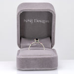 14K white gold indicolite tourmaline ring with pink sapphire accents