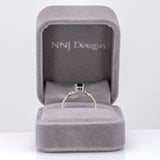 14K white gold indicolite tourmaline ring with pink sapphire accents