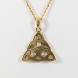 Triquetra Estate Pendant Necklace in Solid 14K Gold - Timeless Celtic Trinity Knot Fine Jewelry Symbol of Unity and Eternity