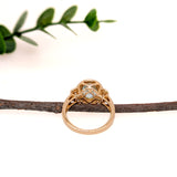 Anika 14K Solid Yellow Gold Aquamarine and Diamond Ring | OV 10x8mm