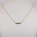 14K yellow gold zambian emerald necklace