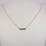 14K yellow gold zambian emerald necklace