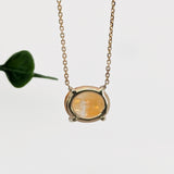 Vimesha 14k Solid Gold Solitaire Citrine Pendant Necklace, Oval 10x8mm