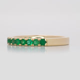Zambian Emerald Band in Solid 14K Gold – Minimalist Green Emerald Fine Jewelry Stackable Ring