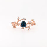 AAA London Blue Topaz Ring with Earth-Mined Diamond Accents in Solid 14K Gold, 5mm Trillion Cut Fine Jewelry Ring for Women - Elegant December Birthstone Gift