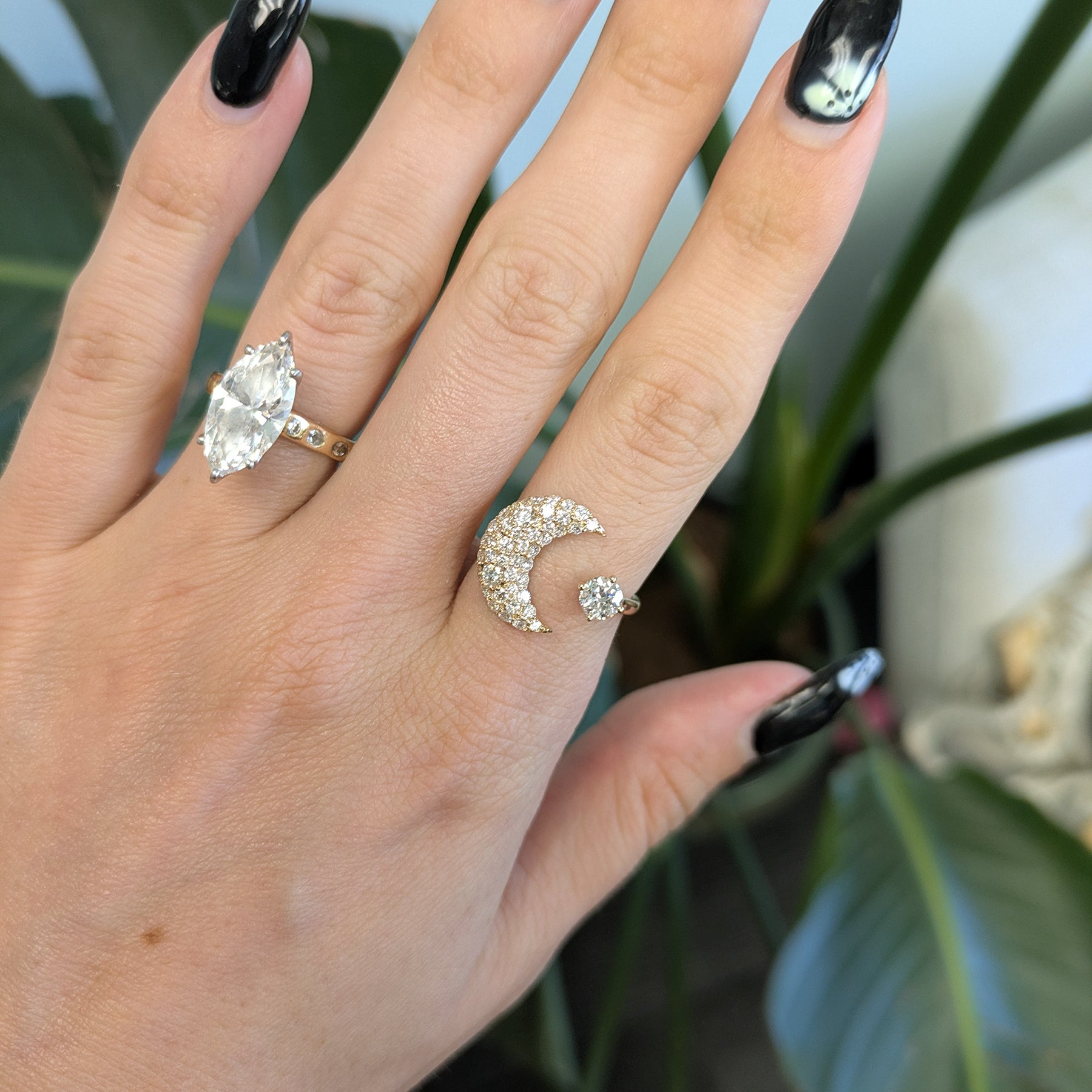 14K yellow gold lab grown diamond cluster ring