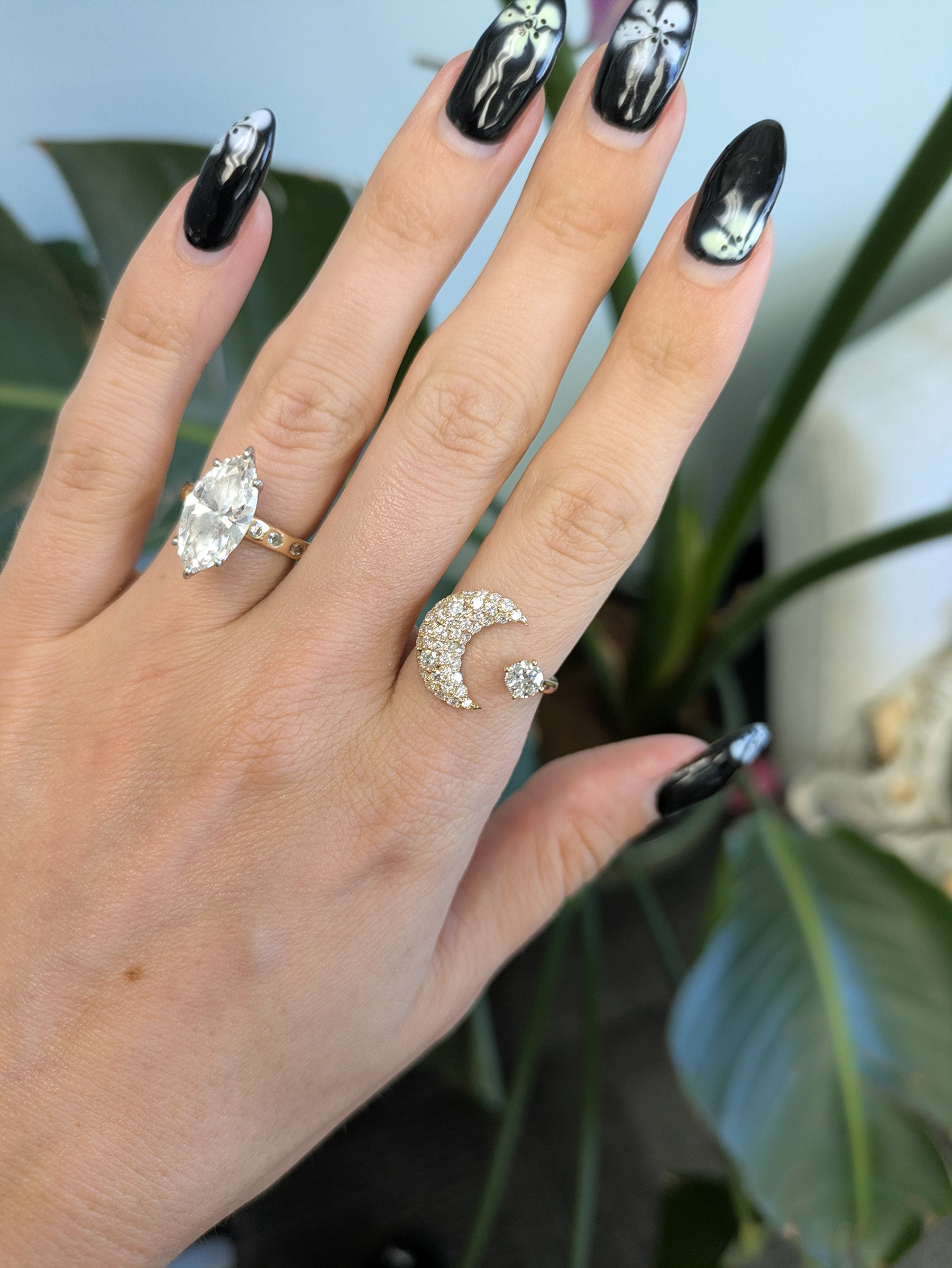 14K yellow gold lab grown diamond cluster ring