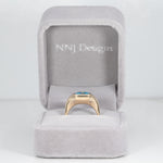 14K yellow gold London blue topaz ring with lab diamond accents