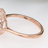 Lovely East West Oval Ring Semi Mount with a Halo of Natural Diamond Accents in Solid 14k Gold | Oval Shape | Customizable