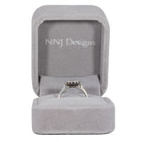 14K white gold GIA purple sapphire ring with diamonds