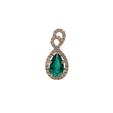 GIA Certified 1.5ct Colombian Emerald Pendant w Natural Diamond Halo in Solid 14K Yellow Gold