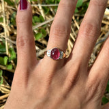 3ct Pink Tourmaline Ring w Earth Mined Diamonds in Solid 14K Gold | Oval 10x8mm