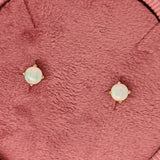 Four Prong Round Opal Stud Earrings | Solitaire Studs