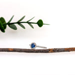 Lynn 14K White Gold 0.42cts AAA Ceylon Sapphire Diamond Ring | Round 4.5mm