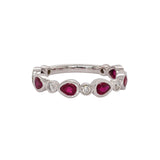 Sejal 14K White Gold Ruby and Diamond Ring