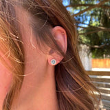 Angel Stud Earrings Semi Mount w Diamond Halo | Customizable