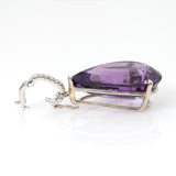 Nicole 8.1Ct Amethyst Pendant with Earth Mined Diamond Accents: Solid 14K Gold, 23x16mm