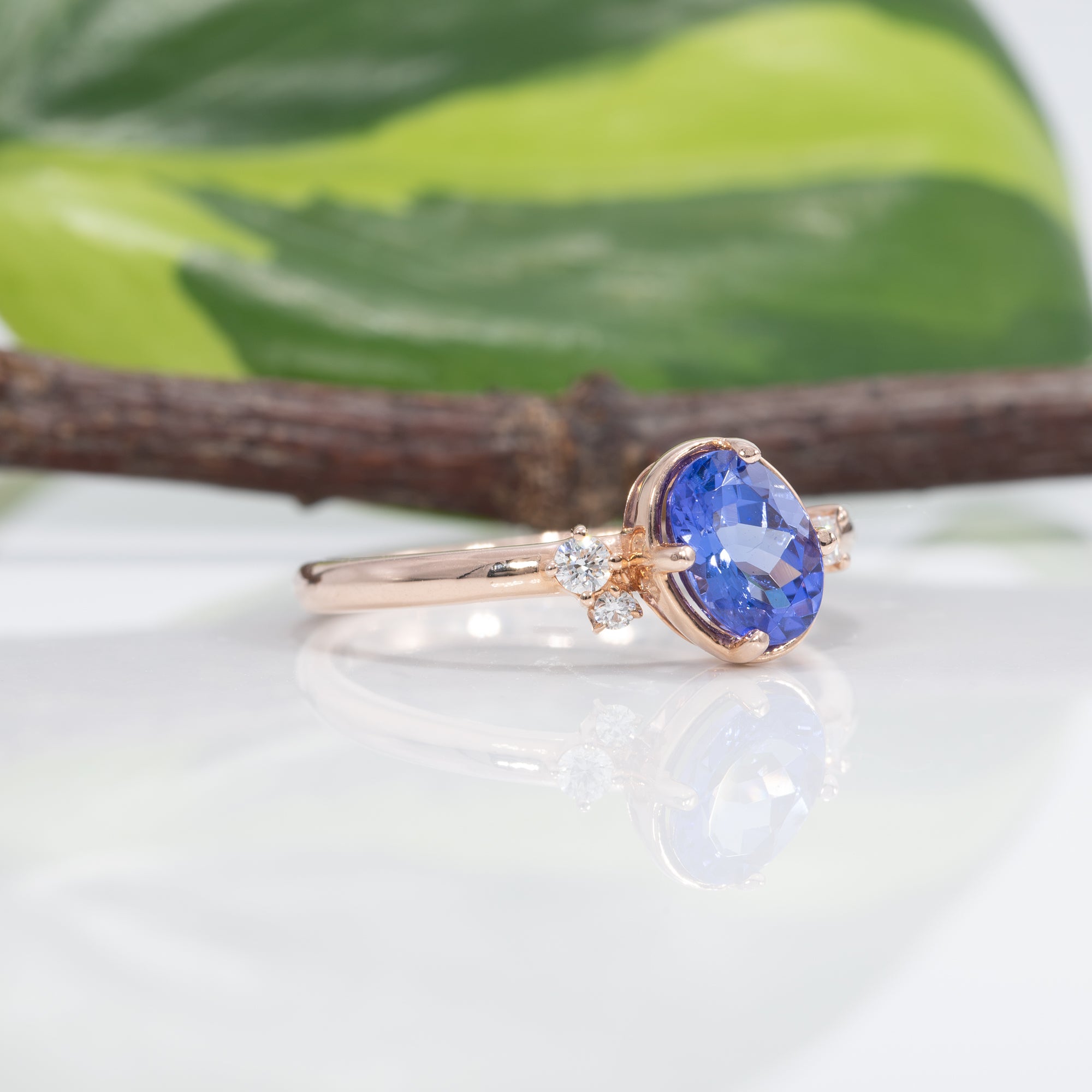 14K rose gold tanzanite ring