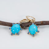 14K yellow gold sonoran turquoise earrings