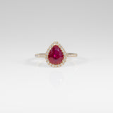 14K yellow gold GIA Mozambique ruby ring with diamond accents