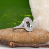 Statement Ring Semi-Mount with Earth-Mined Diamonds in 14K Gold, for Oval Center Stone, Customizable Elegant Jewelry for Women