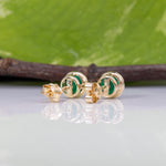 14K yellow gold zambian emerald earrings
