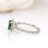 Hiya 14K White Gold Tsavorite Garnet and Diamonds Ring | 7x6.5mm