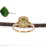Daksha 14K Yellow Gold 2.7cts Sphene Diamond Ring | Cushion Cut  9x7mm