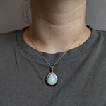 Yana 14K Yellow Gold 8.83cts Ethiopian Opal Diamond Pendant | Pear Shape 18x15mm