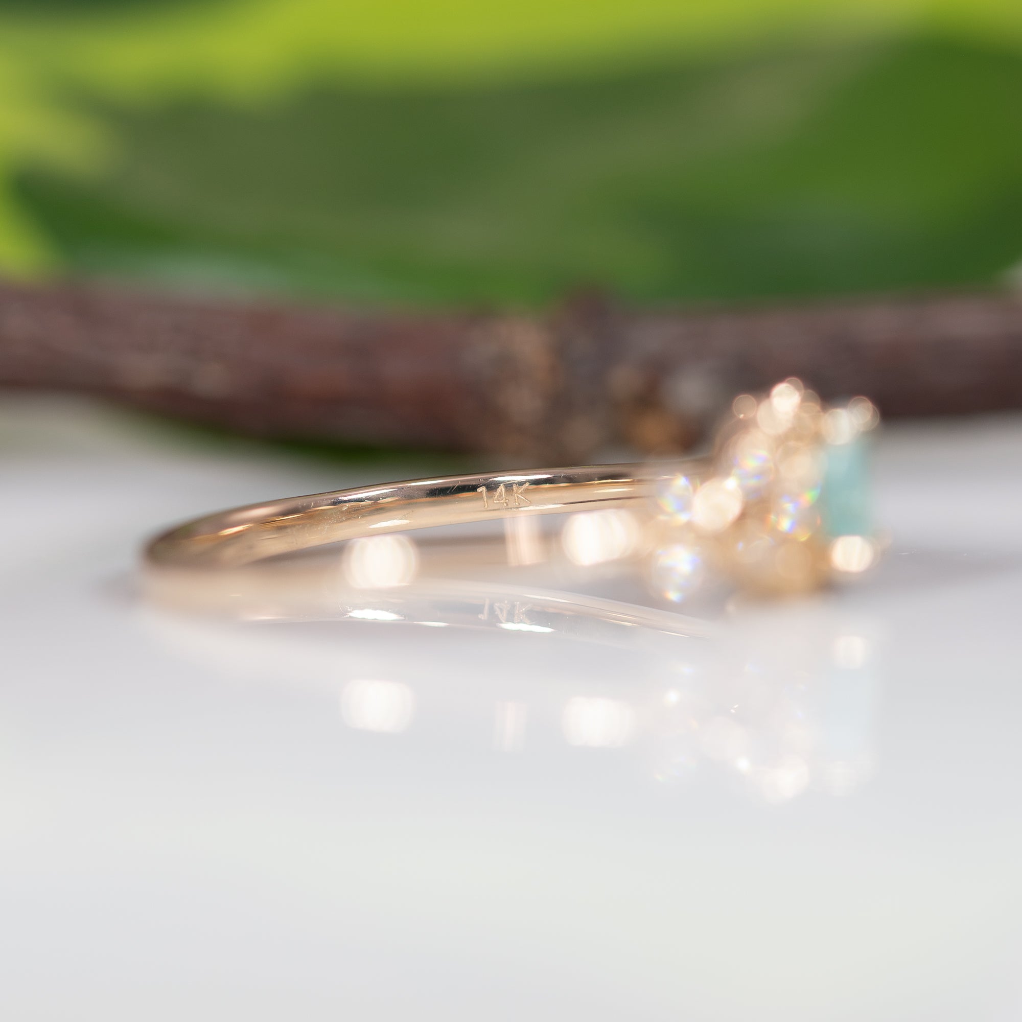 14K yellow gold paraiba tourmaline ring