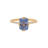 Vini 14k Solid Yellow Gold Cornflower Blue Sapphire and Diamond Ring | 9x7mm , EM