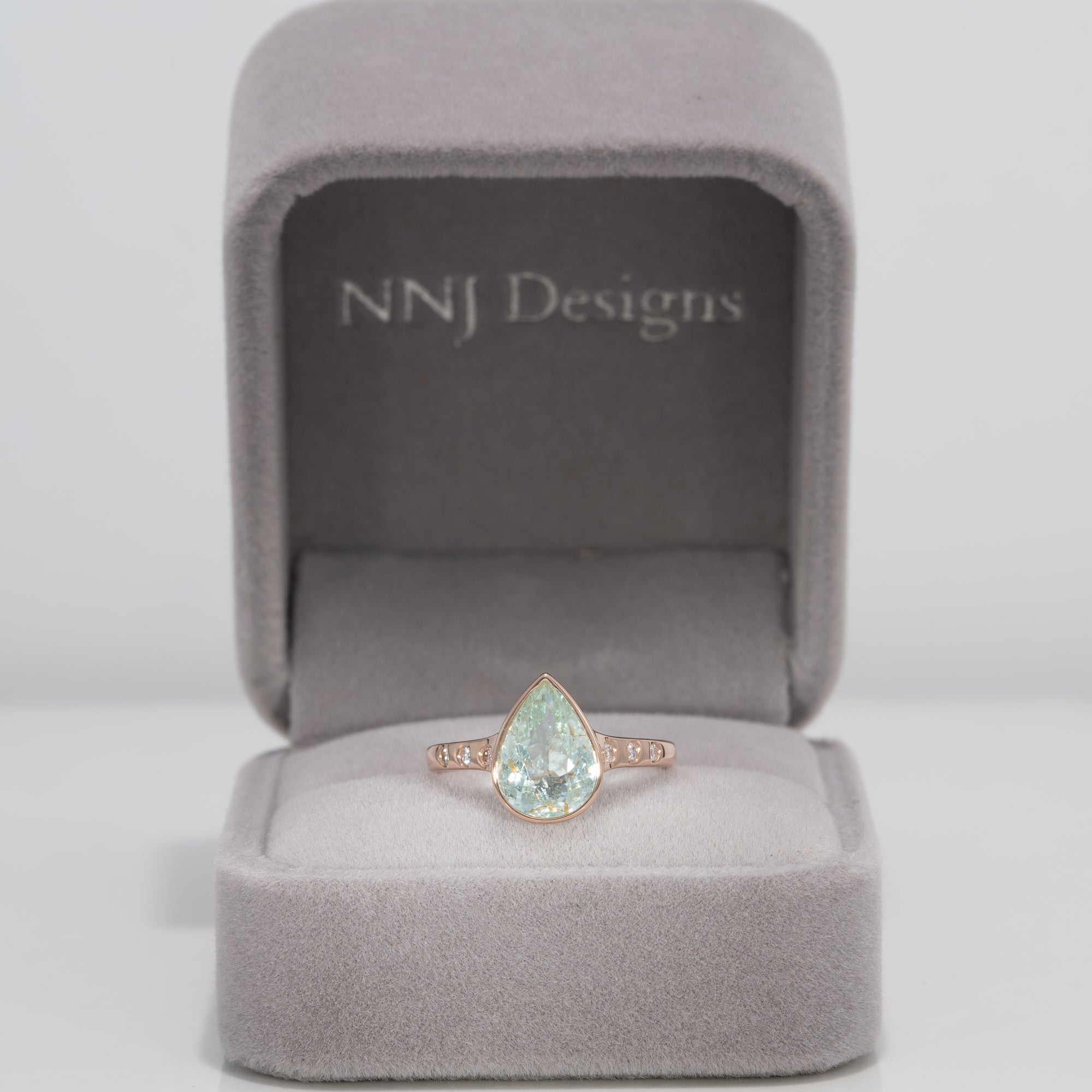 14K rose gold paraiba tourmaline ring