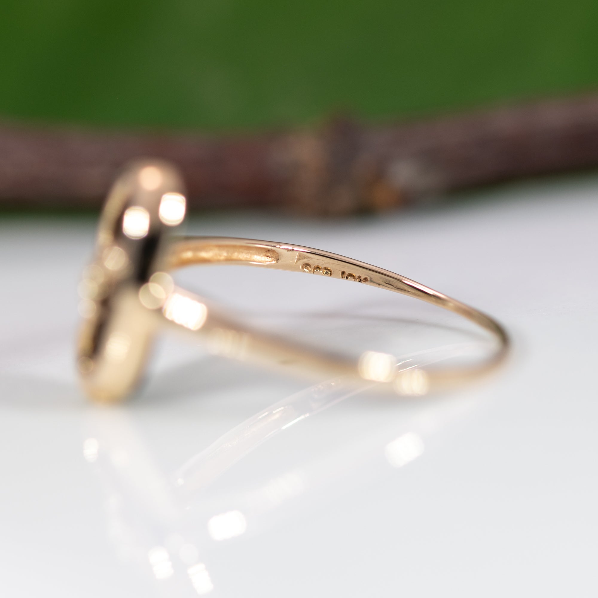 10K yellow gold black onyx ring