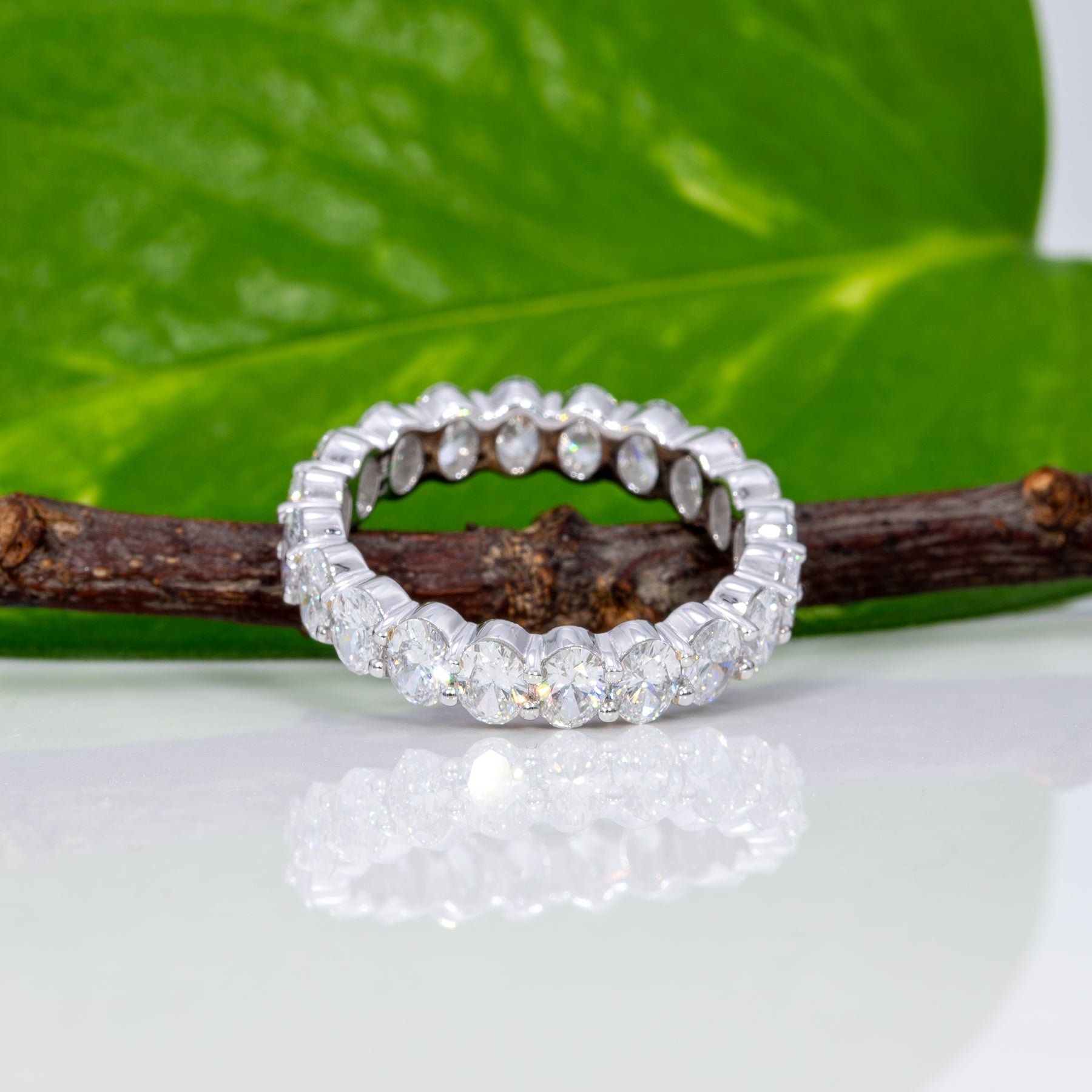 14K white gold lab grown diamond eternity band