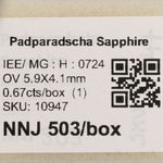0.67 carat natural padparadscha sapphire oval 5.9x4.1mm loose gemstone – view 2