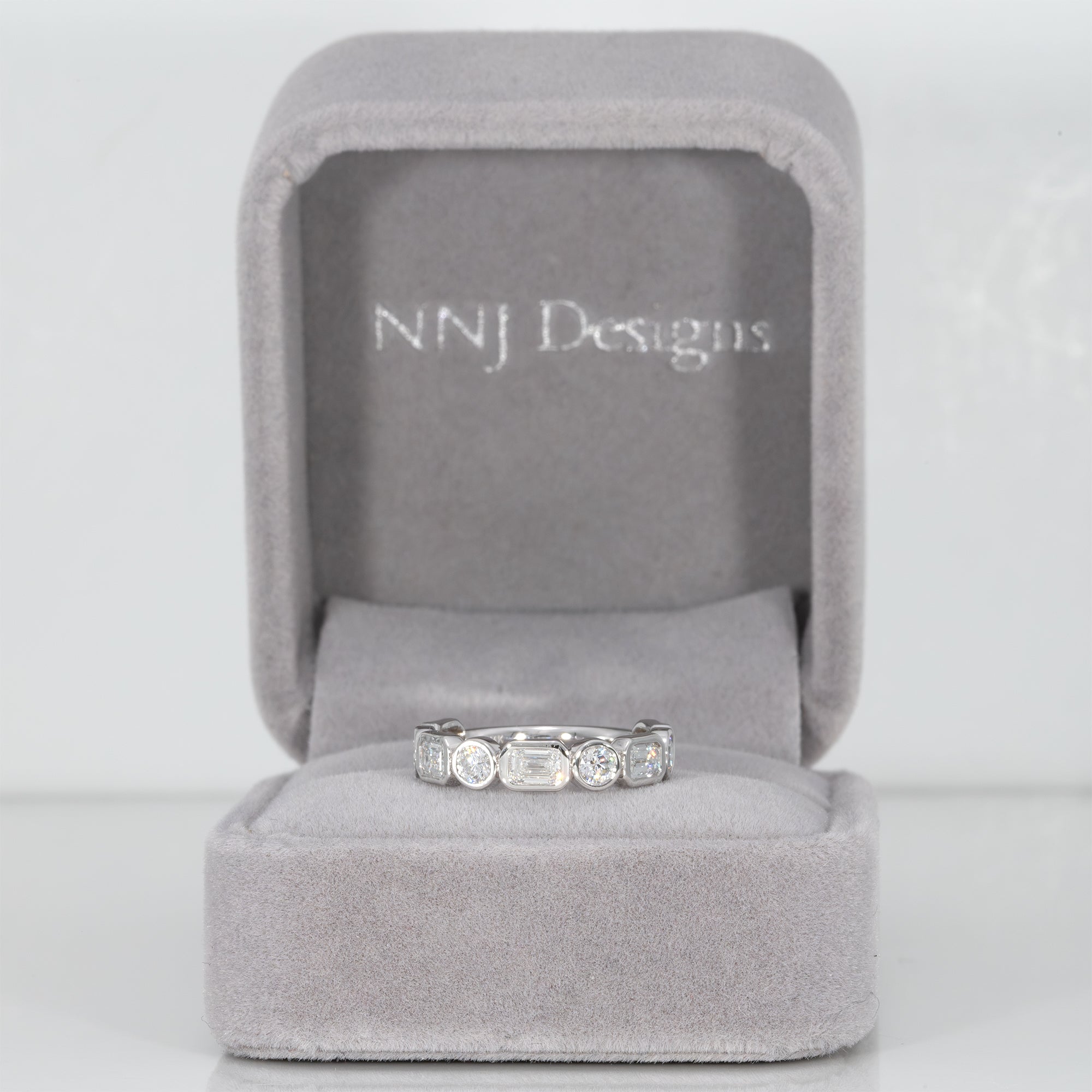 14K white gold lab grown diamond band