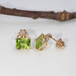 14K yellow gold peridot earrings