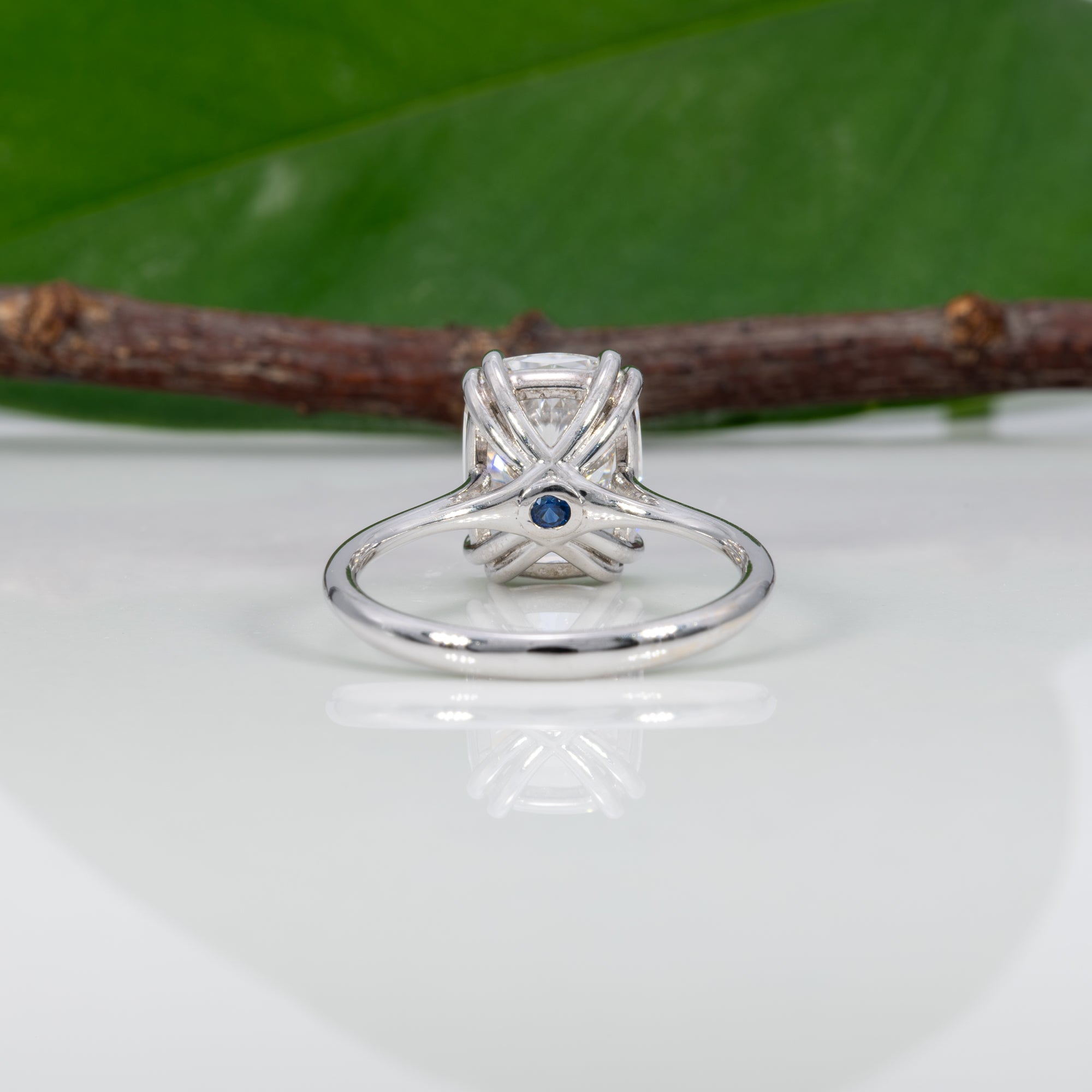14K white gold lab grown diamond ring
