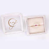 Ravina Pink Sapphire Ring with Natural Diamonds Accents: 14k Solid Gold, Round 3.5mm