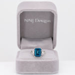 10K yellow gold London blue topaz estate ring with diamonds