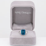 10K yellow gold London blue topaz estate ring with diamonds